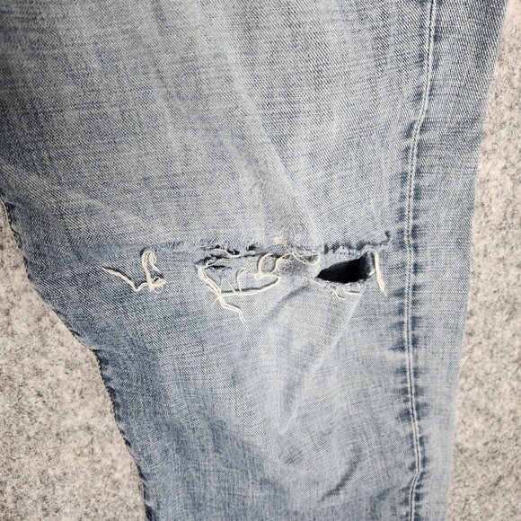 Lucky Brand 121 Heritage Slim Mens Jeans 38x32 Medium Wash Blue Distressed Denim - Picture 5 of 6